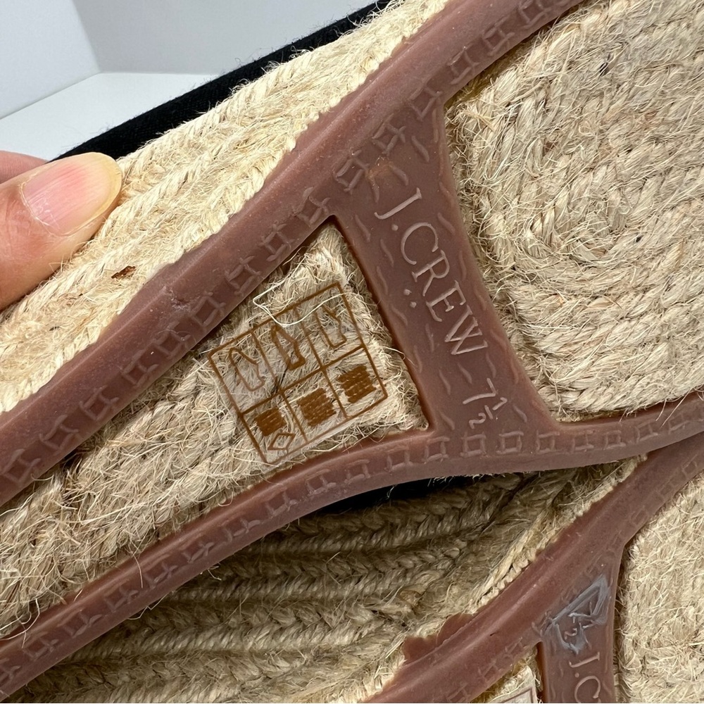 J. Crew Factory Canvas Espadrille Wedges Black Size 7.5 - Picture 12 of 14